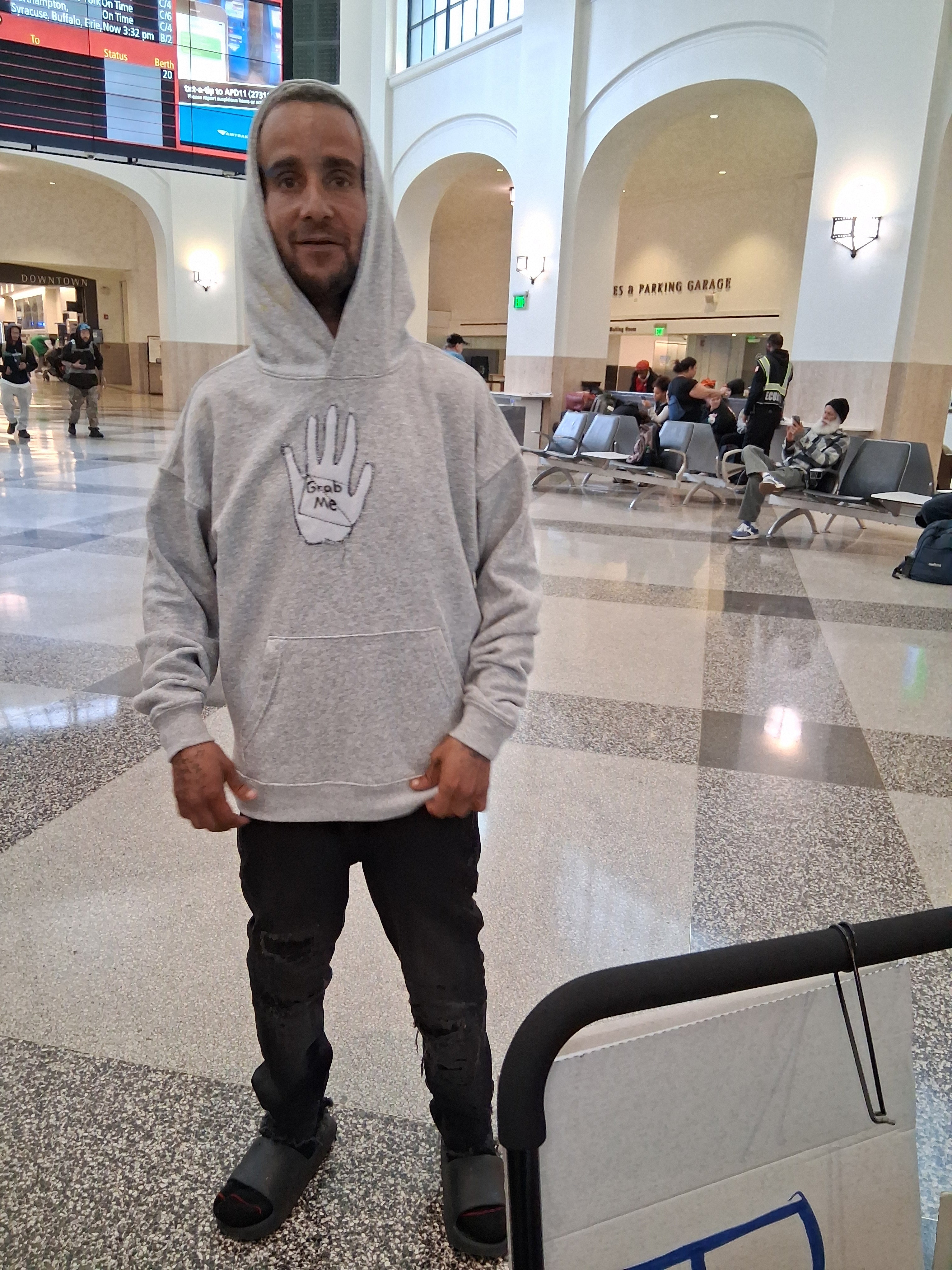 Grey Hooded pullover sweatshirt